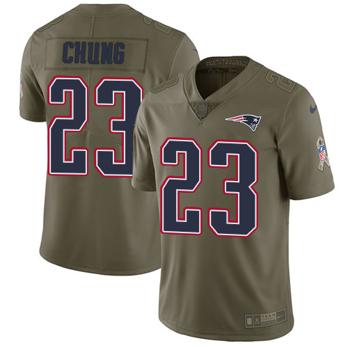 Nike Patriots #23 Patrick Chung Olive Men's Stitched NFL Limited Salute To Service Jersey - Click Image to Close
